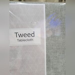 Tweed Tablecloth Grey  60inx 104 In